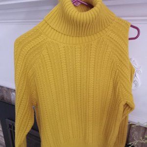 Studio Park Cable Knit Yellow Sweater, Size Small